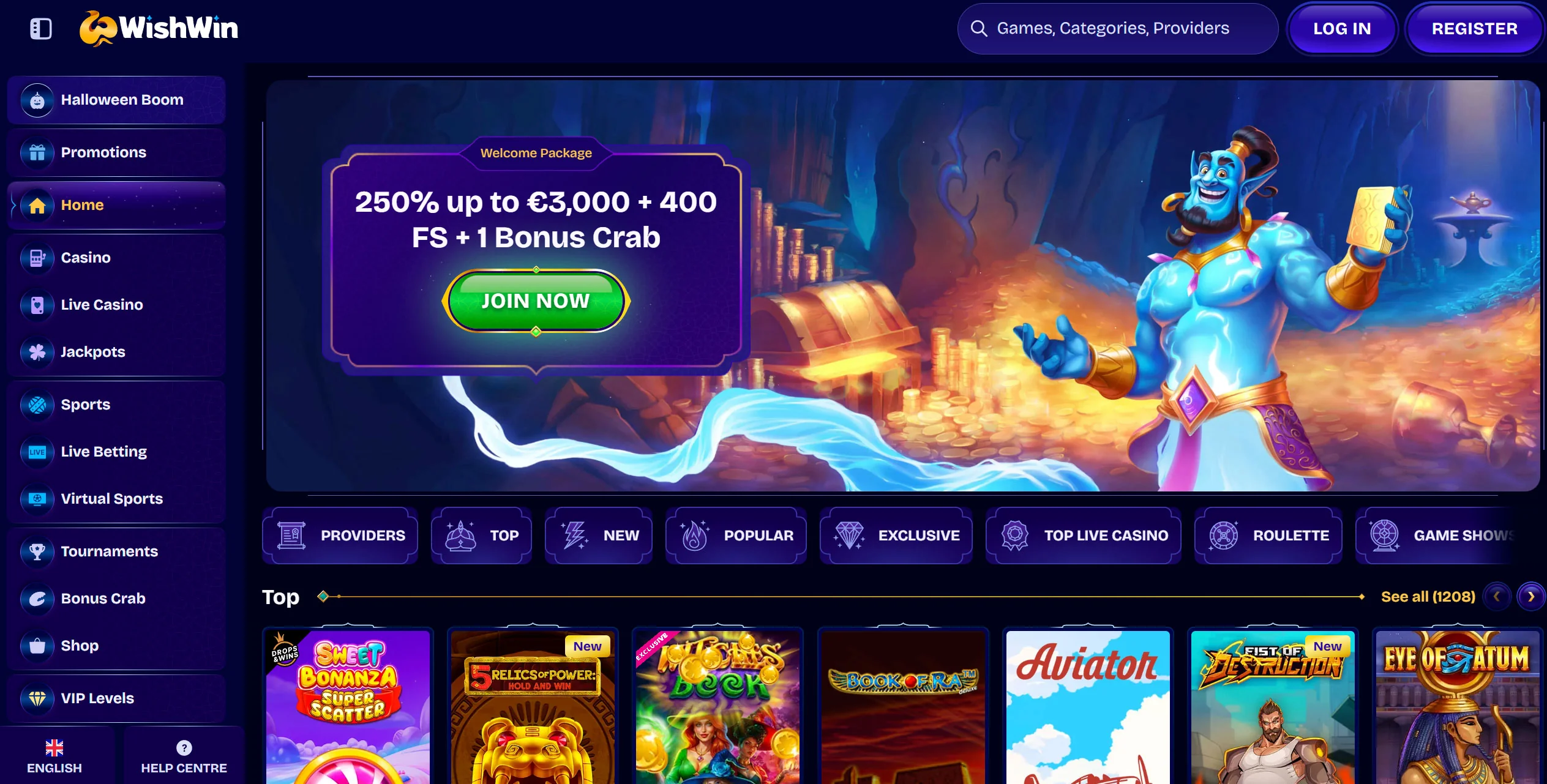 hjemmeside wishwin casino