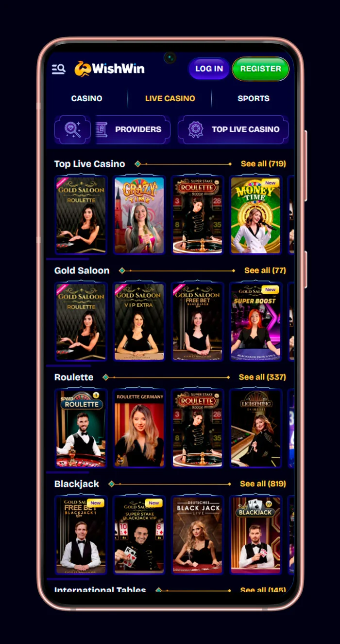 wishwin casino live spill